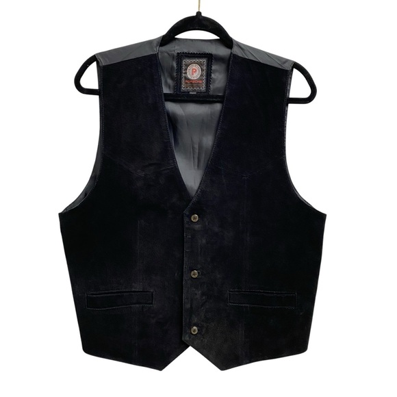 Vintage 1998 Porsche Suede Leather Black Vest